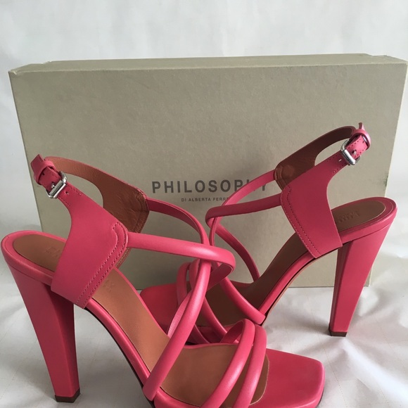 Philosophy di Alberta Ferretti Leathe Sandals Sz 7 - Picture 2 of 8